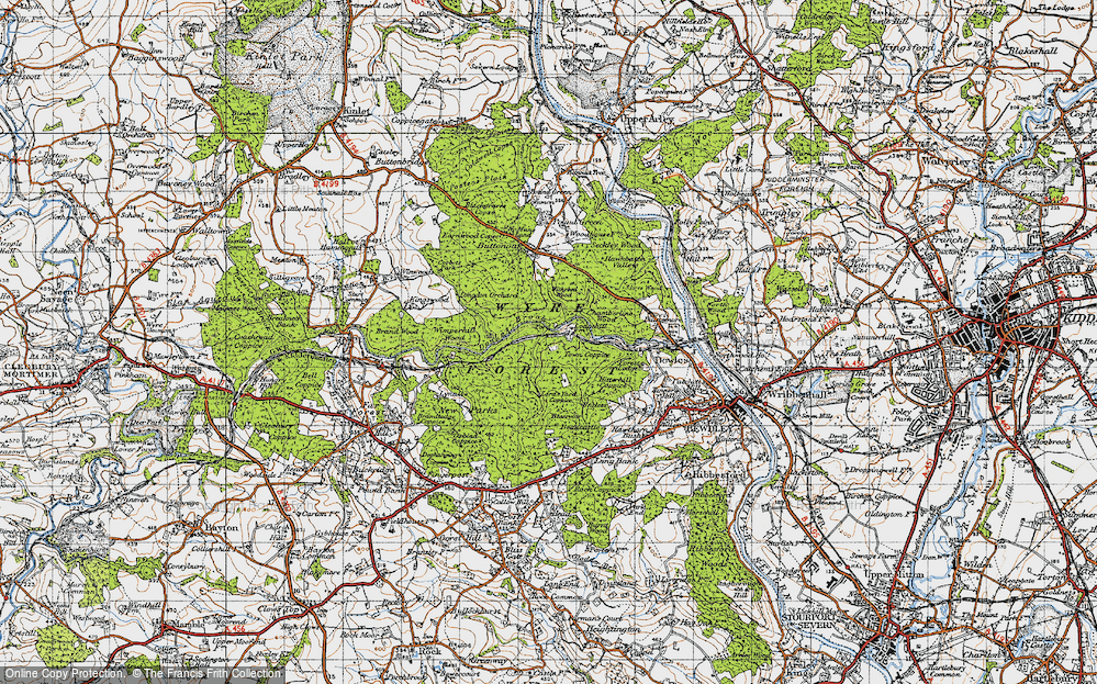 Old Map of Historic Map covering Wimperhill Wood in 1947