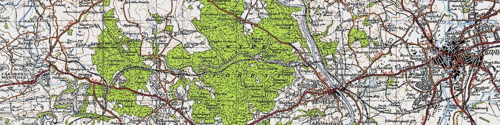 Old map of Wimperhill Wood in 1947