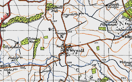 Old map of Wysall in 1946