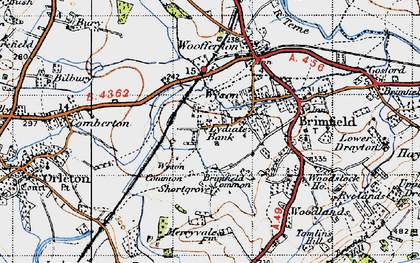 Old map of Wyson Common in 1947