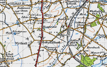 Old map of Wythall in 1947