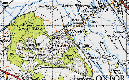 Old map of Wytham in 1946