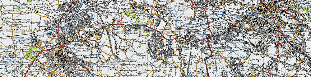 Old map of Wythenshawe in 1947