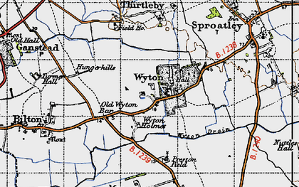 Old map of Wyton Holmes in 1947