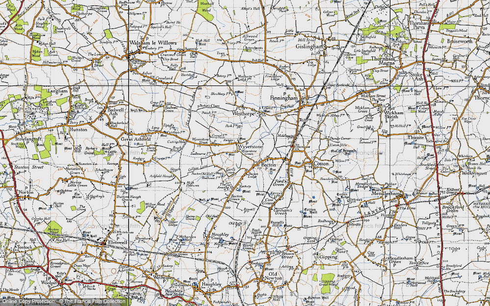 Old Map of Wyverstone Green, 1946 in 1946