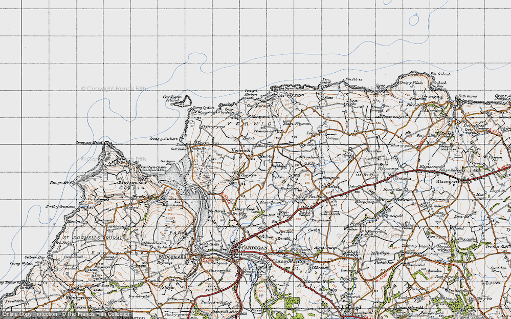 Old Map of Historic Map covering Blaenfflyman in 1947