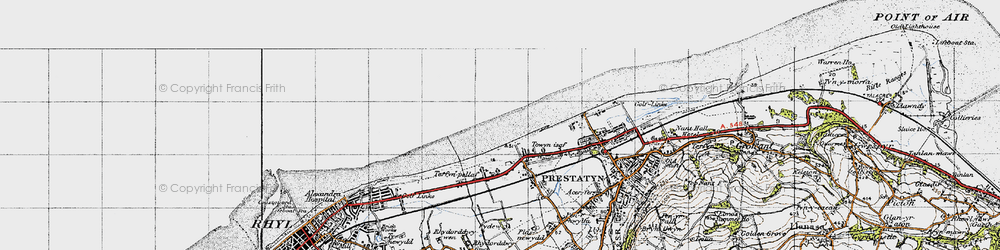 Old map of y-Ffrith in 1947