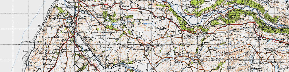 Old map of Gilfach goch in 1947
