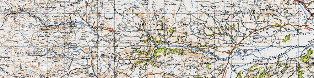 Old map of Y Gribyn in 1947