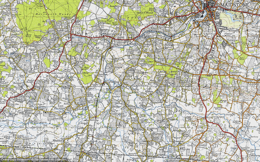 Old Map of Yalding, 1940 in 1940