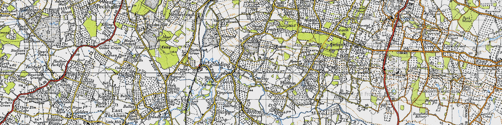 Old map of Yalding in 1940