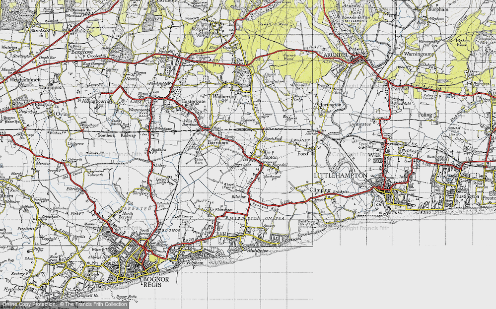 Old Map of Yapton, 1945 in 1945