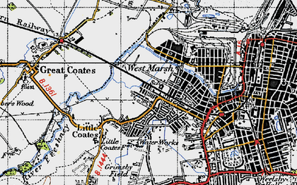 Old map of Yarborough in 1946