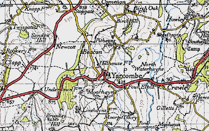 Old map of Yarcombe in 1946