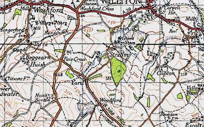 Old map of Yarde in 1946