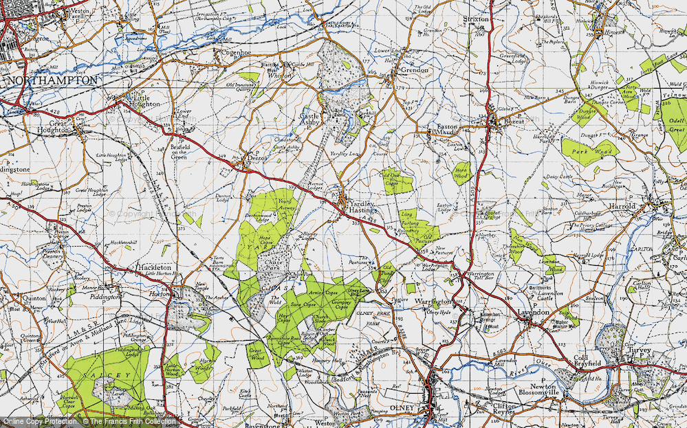 Old Map of Yardley Hastings, 1946 in 1946