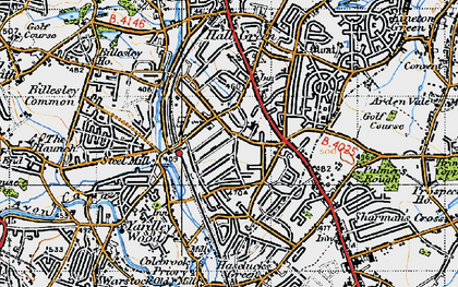 Old map of Yardley Wood in 1947