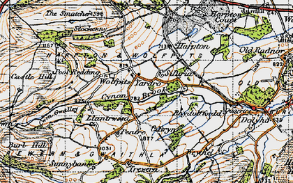 Old map of Wolfpits in 1947
