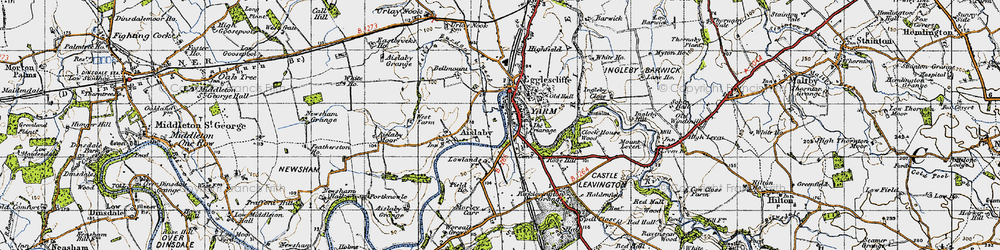 Old map of Yarm in 1947