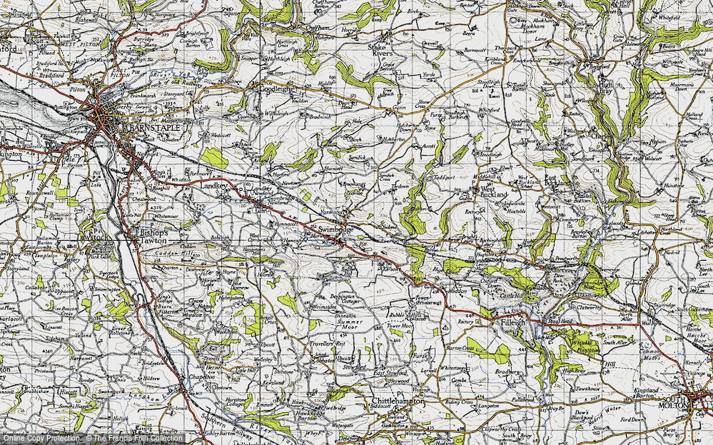 Old Map of Yarnacott, 1946 in 1946