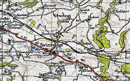 Old map of Yarnacott in 1946