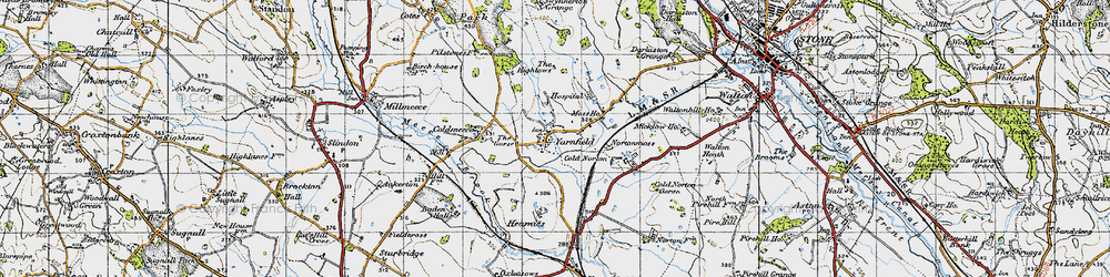 Old map of Yarnfield in 1946