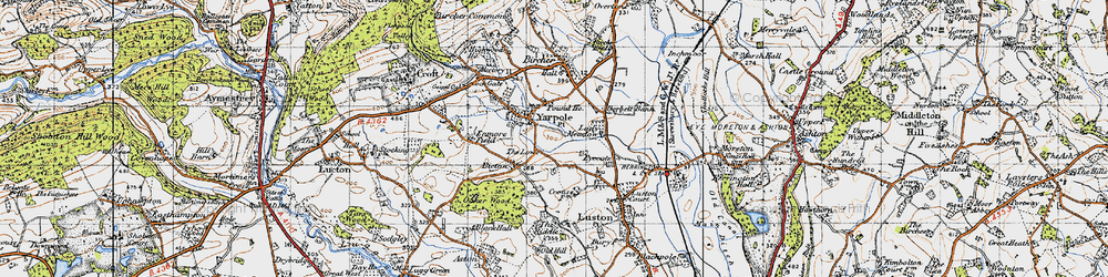 Old map of Yarpole in 1947