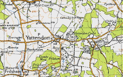 Old map of Yattendon in 1947
