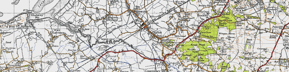Old map of Yatton in 1946