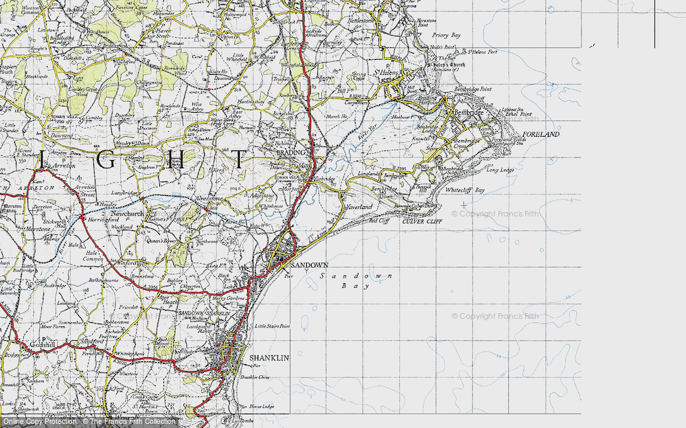 Old Map of Yaverland, 1945 in 1945