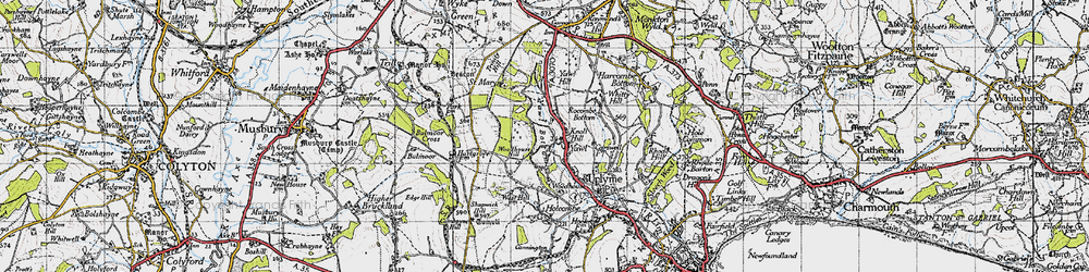 Old map of Woodhouse Hill in 1945