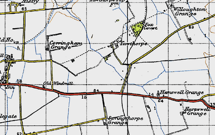 Old map of Yawthorpe Fox Covert in 1947