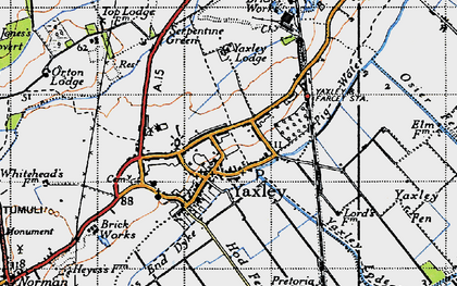 Old map of Yaxley Lode in 1946