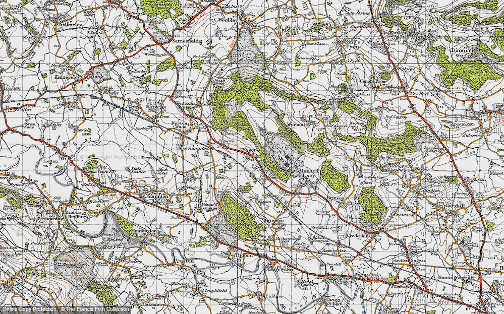 Old Map of Yazor, 1947 in 1947
