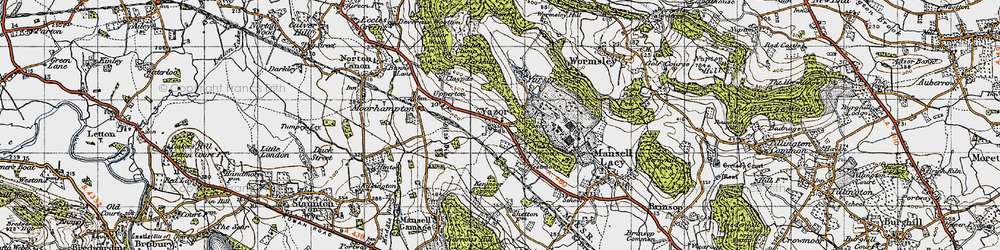 Old map of Yazor in 1947