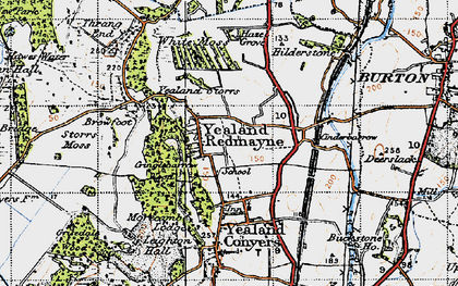 Old map of Yealand Redmayne in 1947