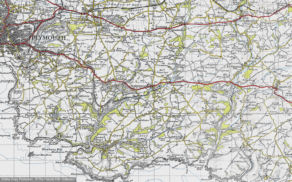 Old Map of Historic Map covering Wrescombe in 1946