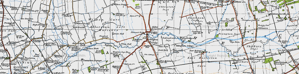 Old map of Yedingham Ings in 1947