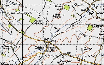 Old map of Yelden in 1946