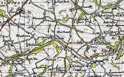 Old map of Bulland in 1946