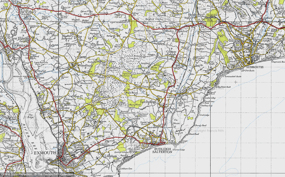 Old Map of Yettington, 1946 in 1946