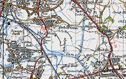 Old map of Yew Tree in 1946