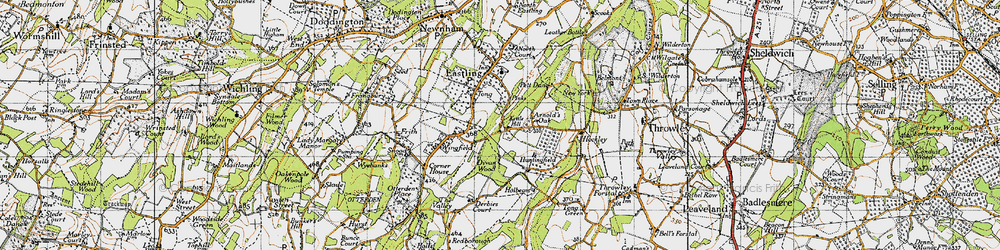Old map of Yewhedges in 1946