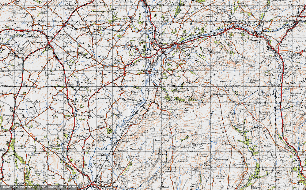 Old Map of Ynus-tawelog, 1947 in 1947