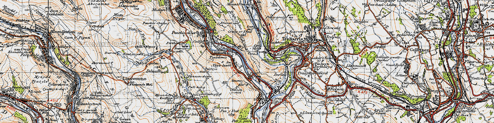 Old map of Ynysboeth in 1947
