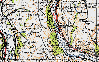 Old map of Ynysddu in 1947