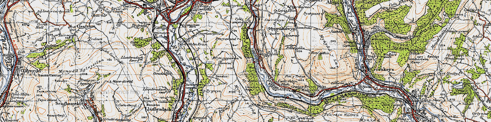 Old map of Ynysddu in 1947