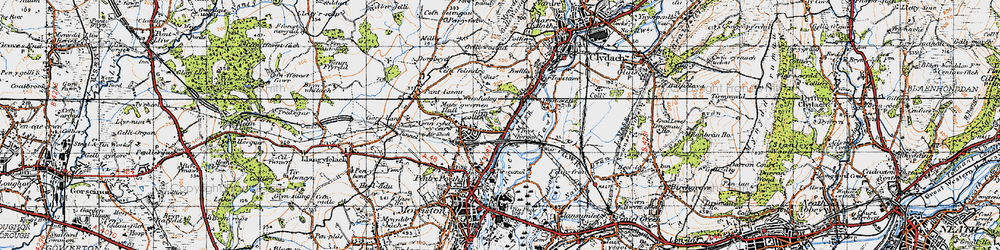 Old map of Ynysforgan in 1947