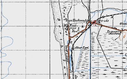 Old map of Ynyslas in 1947