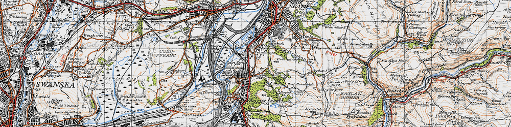 Old map of Ynysmaerdy in 1947